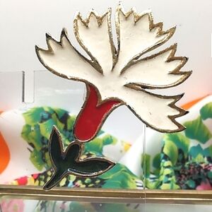 ✨Rare Coro Carnation Or Flower Enameled Brooch